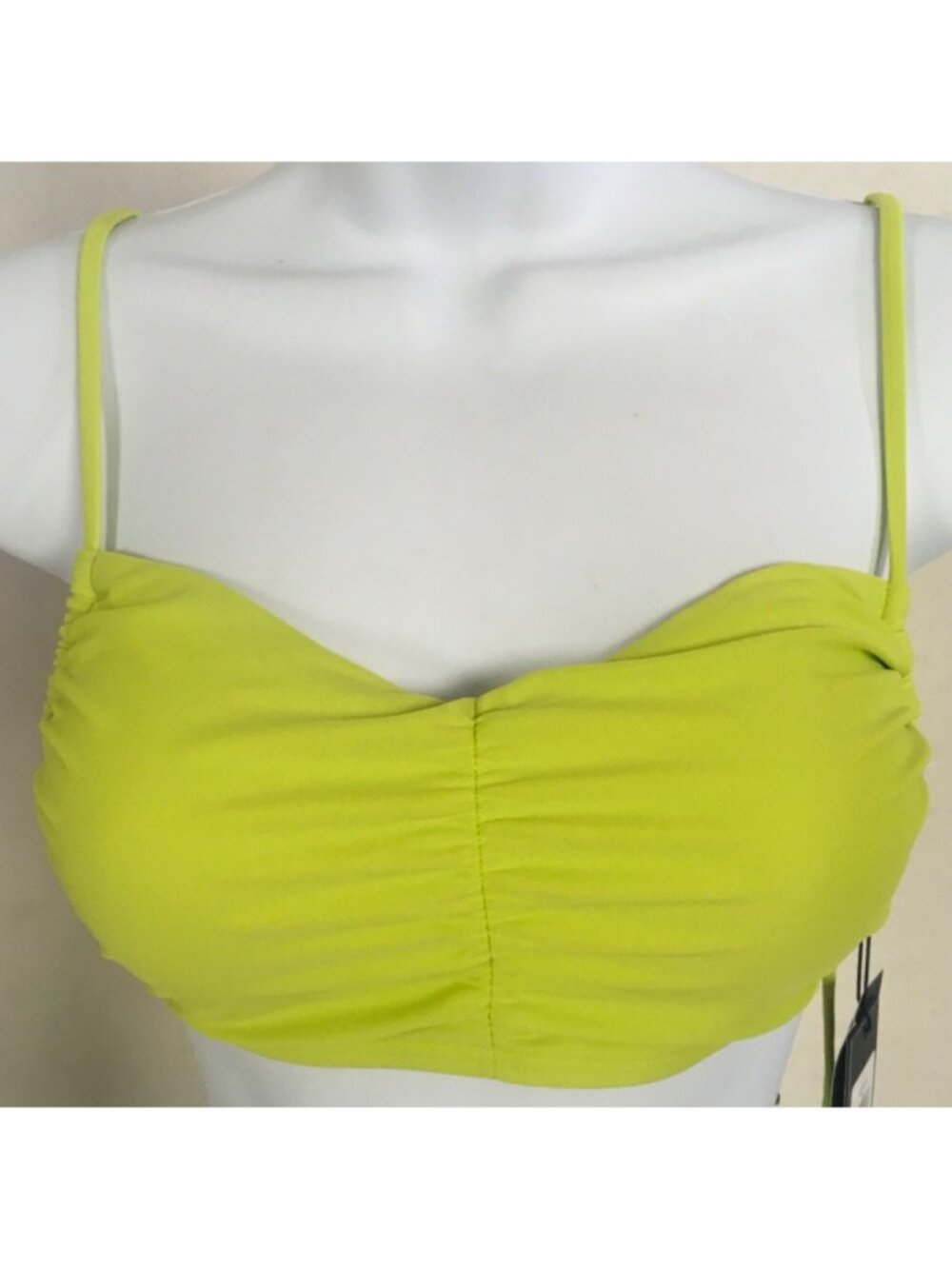 Tommy Hilfiger Bikini Top Size M Bright Yellow Removable Pads 50+ UPF New w Tags